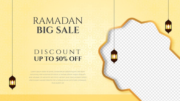 Ramadan kareem sale banner elegant background with pastel color