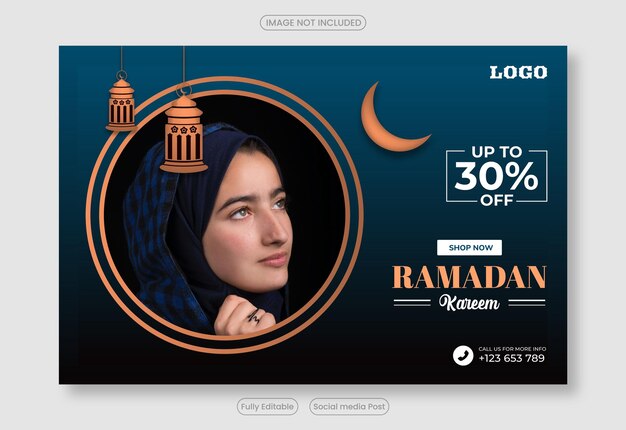 Ramadan Kareem Sale Banner en poster Ramadan sales social media posts