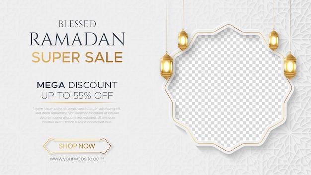 라마단 카림 판매 배너 이슬람 장식 랜턴 배경 라마단 판매 소셜 미디어 게시물