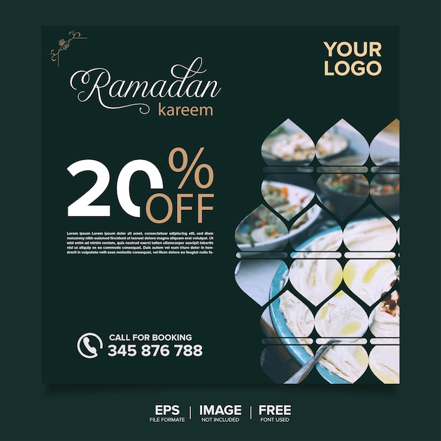 Ramadan kareem sale banner for social media