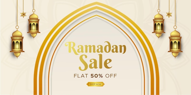 Vettore ramadan kareem vendita banner web intestazione design