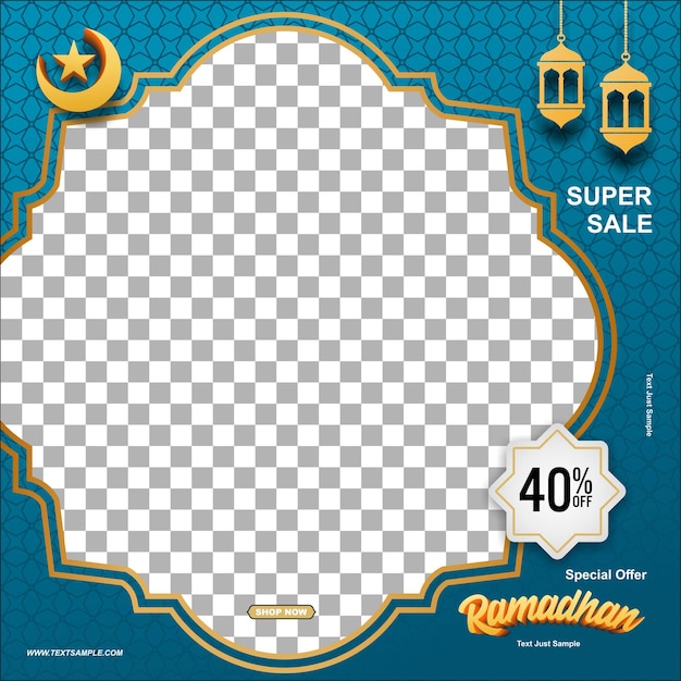 Ramadan Kareem Sale social media post sjabloon vierkant flyer en banner achtergrond