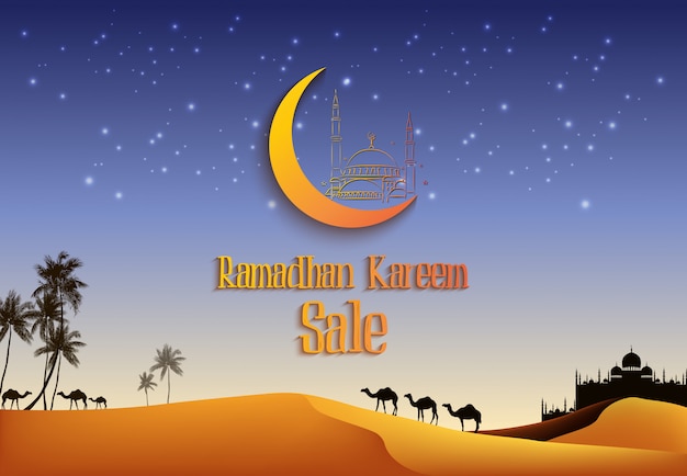 Рамадан Карим распродажа с верблюдами в пустыне