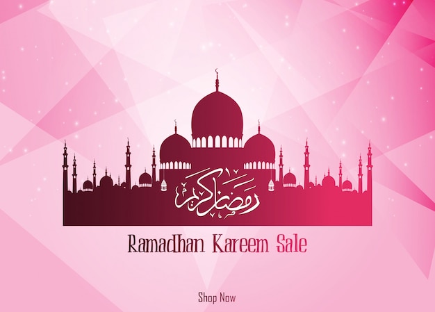 Ramadan kareem sale with mosque