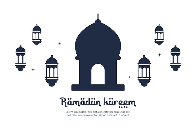 Vettore la silhouette di ramadan kareem