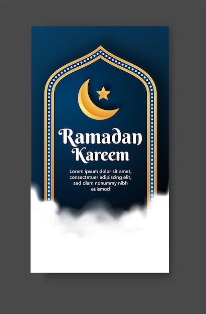 Vector ramadan kareem-sjabloon voor sociale media-verhalen