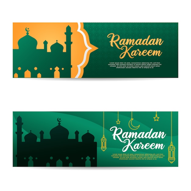 ramadan kareem sjabloon voor spandoek instellen islamitische moslim eid mubarak