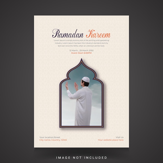 Ramadan kareem-sjabloonontwerp voor flyers