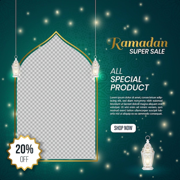 Ramadan Kareem Social Media Banner Post Template Design