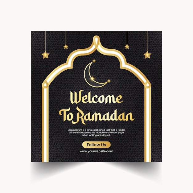 Ramadan Kareem social media post en webbanner ontwerpsjabloon Premium Vector