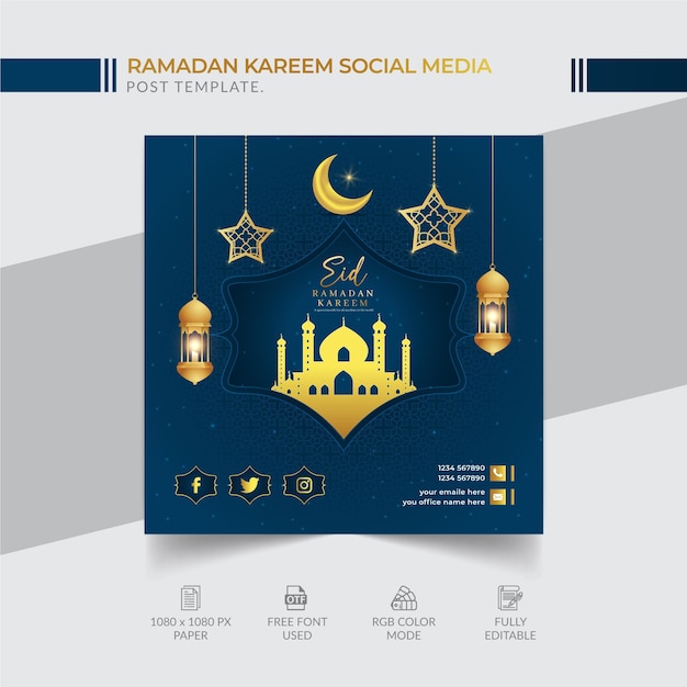 Ramadan Kareem Social Media Post-sjabloonontwerp