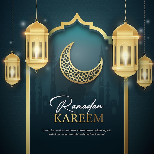 Vettore modello di post sui social media di ramadan kareem