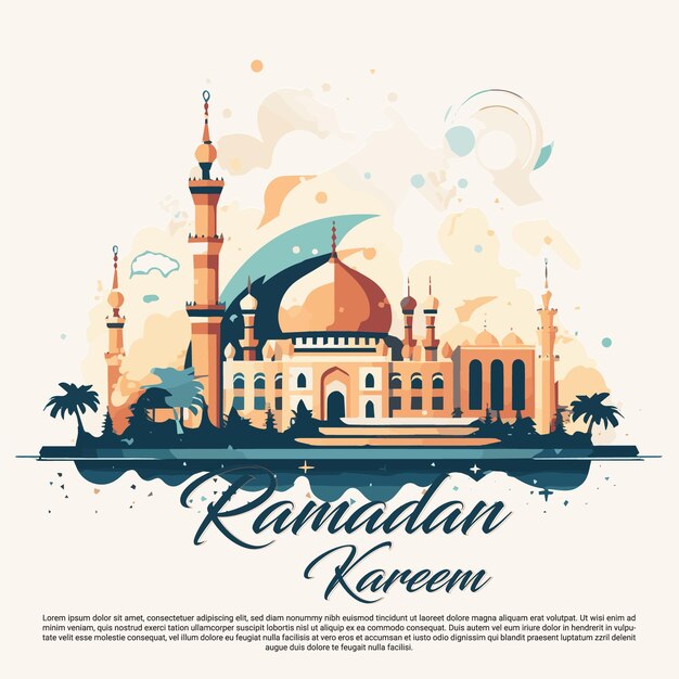 Ramadan Kareem Social Media Post Vector Design