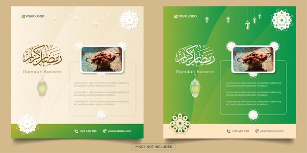 Vector ramadan kareem social media post