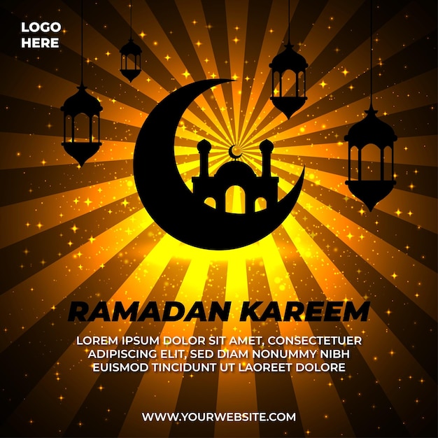 Vector ramadan kareem social media postsjabloon eid alfitr