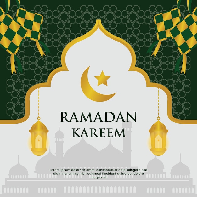 Ramadan Kareem social media template vector illustrations