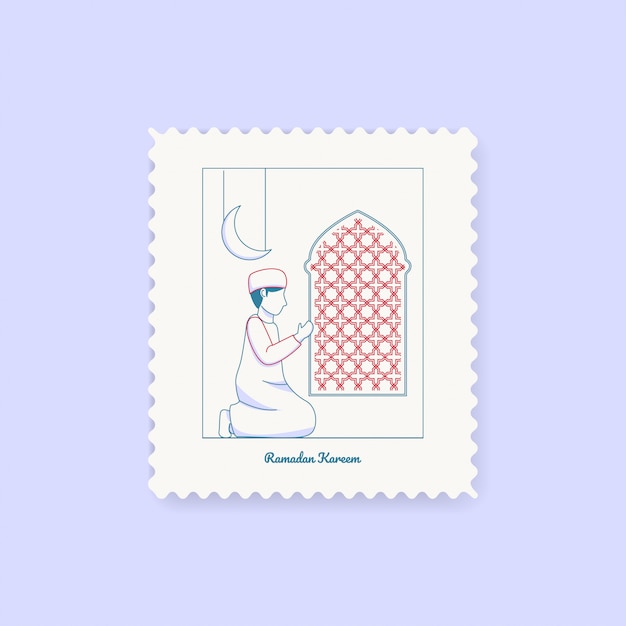 Ramadan Kareem Stamp Postcard Greeting Card 