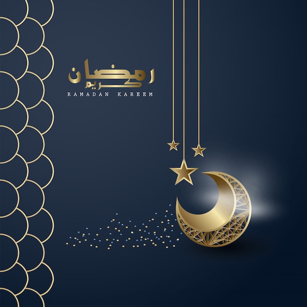 Ramadan kareem star and  moon islamic background 