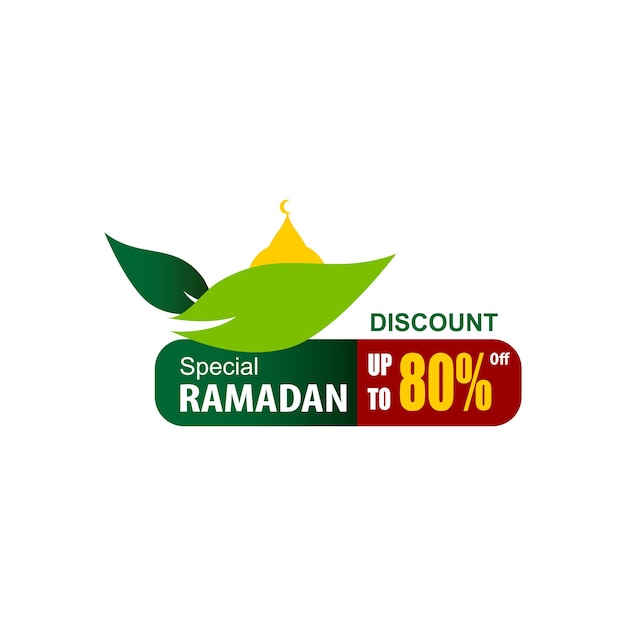 Ramadan Kareem Sticker Stiker sale label banner tombol lencana dan pita sale