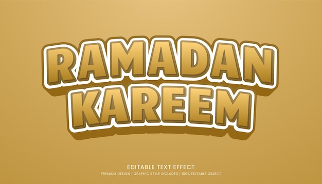 ramadan kareem teksteffectstijl bewerkbare sjabloon achtergrond minimalistische en islamitische stijl