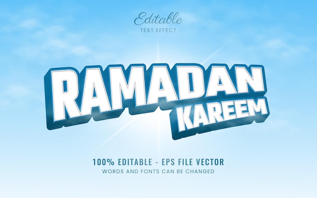 Effetto testo ramadan kareem vettore gratuito