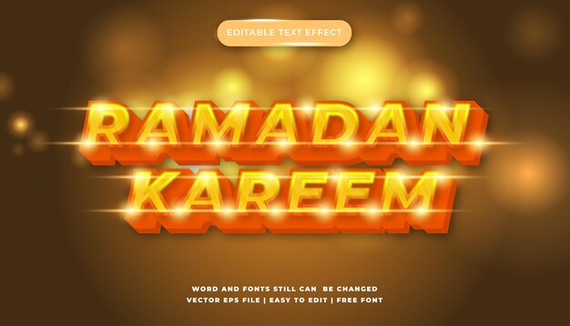 Рамадан Карим текстовый эффект блестящее золото
