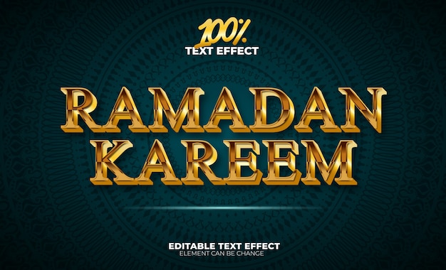 Vector ramadan kareem text effect