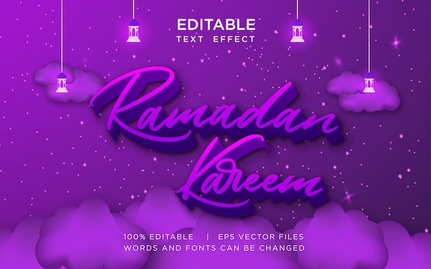 Vector ramadan kareem text effect