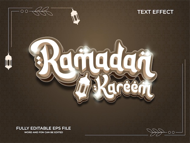 Ramadan Kareem text minimalistic modern islamic style editable text effect