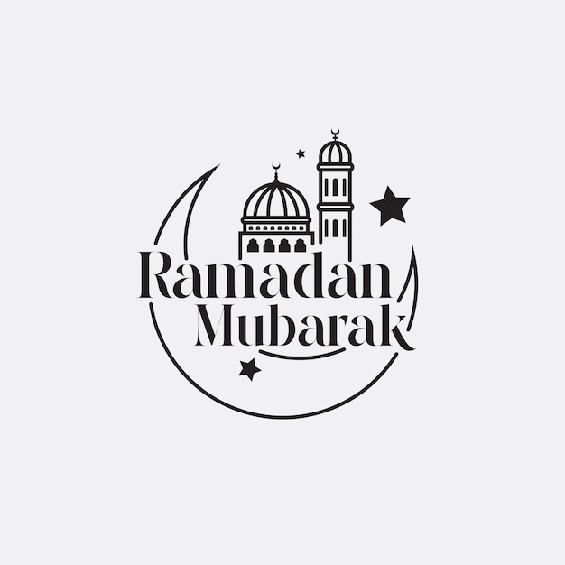 Ramadan Kareem text typography vector design template