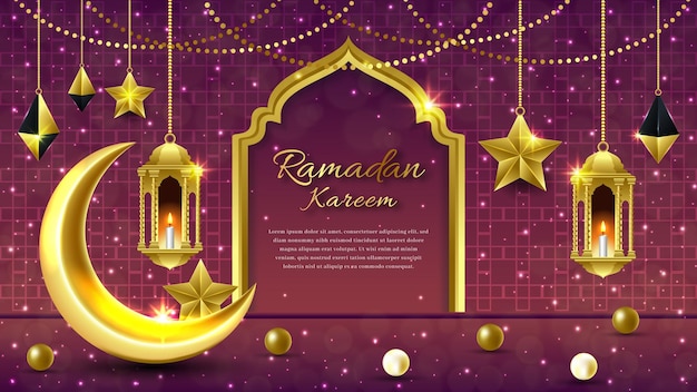 Vector ramadan kareem traditional islamic festival religious background