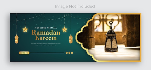 Ramadan Kareem traditional Islamic festival religious Eid Mubarak Facebook cover page