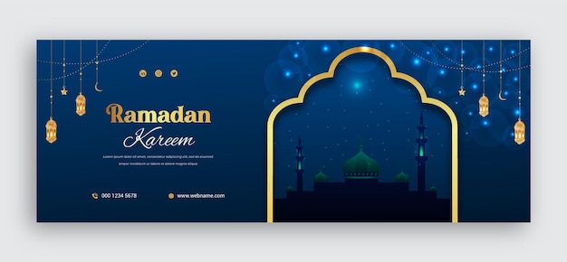 Ramadan Kareem traditional Islamic festival religious Eid Mubarak Facebook cover page