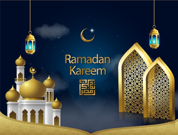 Ramadan kareem festa tradizionale islamica banner dei social media religiosi