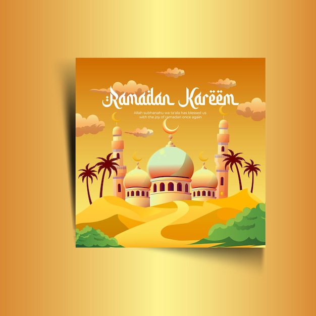 Vector ramadan kareem traditional islamic festival religious social media post design template