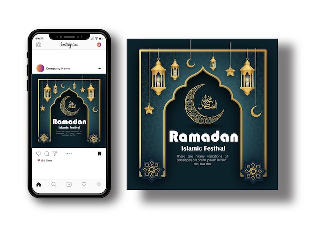 ramadan kareem traditioneel islamitisch feest religieus social media banner