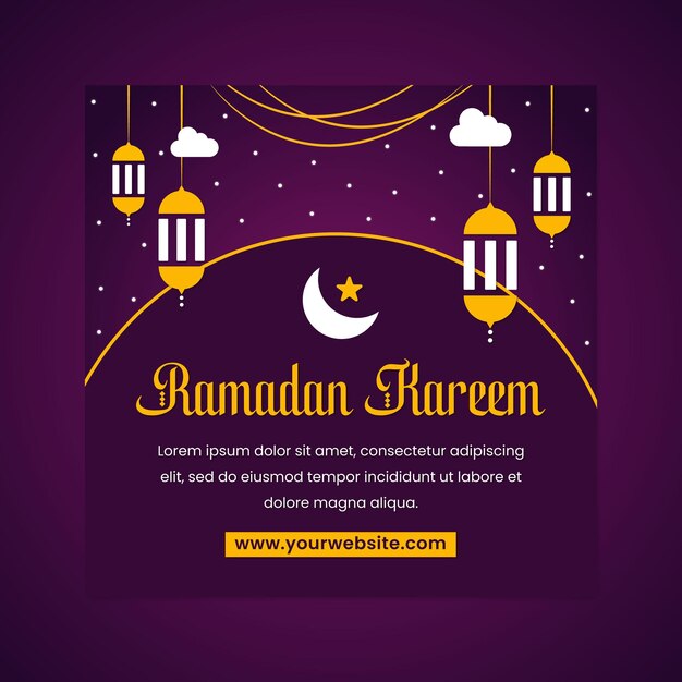 Vector ramadan kareem traditioneel islamitisch feest social media post design template