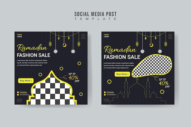 Vector ramadan kareem traditioneel islamitisch feest sociale media post ontwerp sjabloon