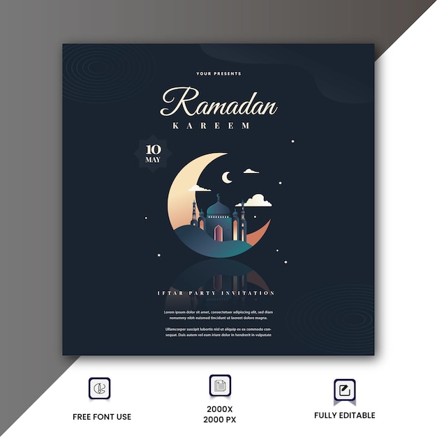 Ramadan Kareem traditionele islamitische festival religieuze sociale media banner