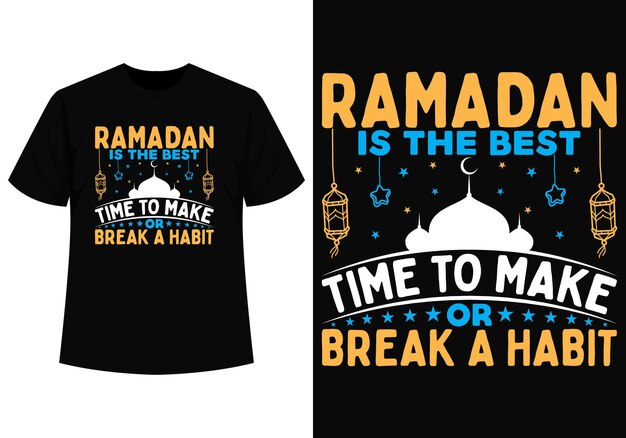 Vettore ramadan kareem tshirt design con modello vettoriale