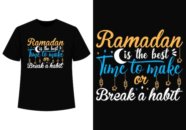 Vector ramadan kareem tshirt design with vector template