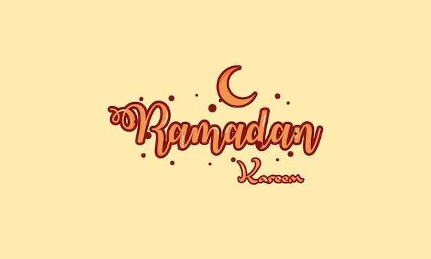 Ramadan Kareem Typography with Lettering Vector