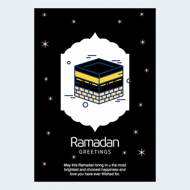 Ramadan kareem typogrpahic e design creativo vettoriale