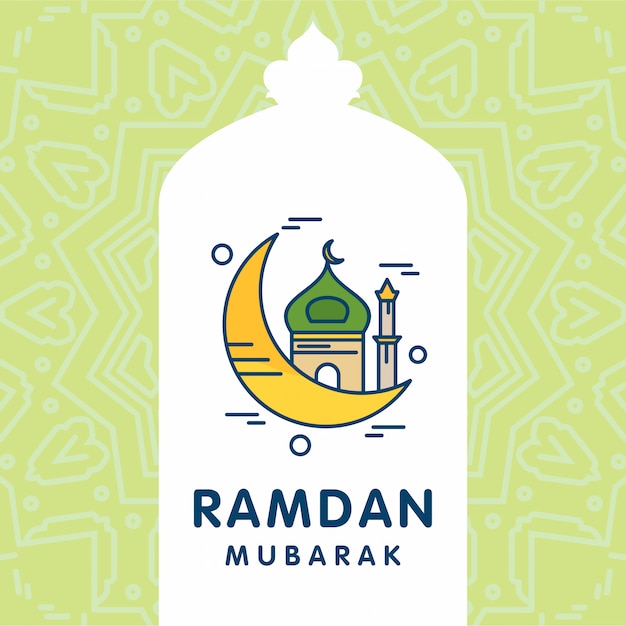 Ramadan Kareem typogrpahic with creative design vector