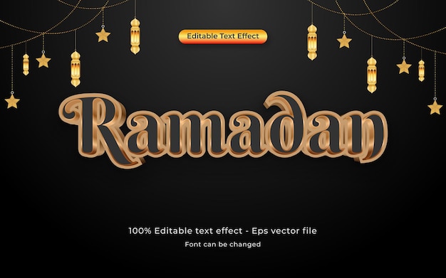 Ramadan Kareem Vector bewerkbaar 3D-teksteffect