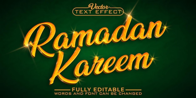 Vettore modello di effetto testo modificabile vettoriale ramadan kareem