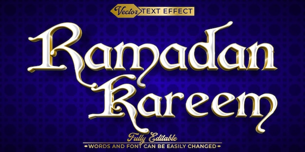 Ramadan Kareem Vector Editable Text Effect Template