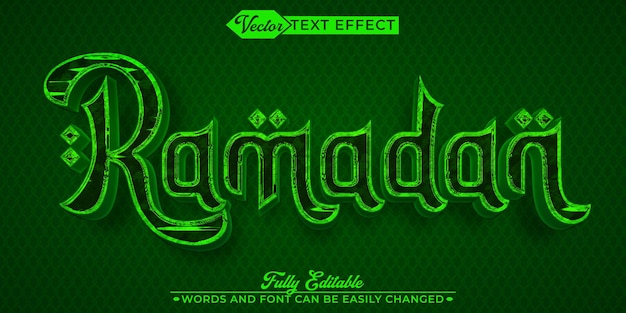 Vector ramadan kareem vector editable text effect template