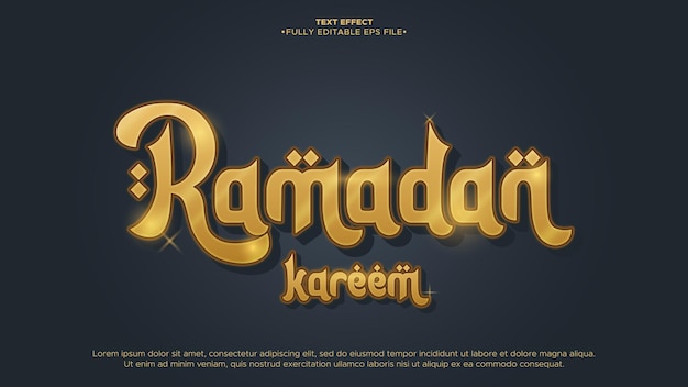 Vector ramadan kareem vector editable text effect