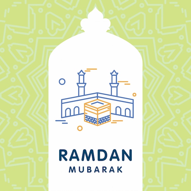 Ramadan Kareem Vector Greeting Card Achtergrond